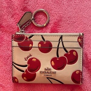 Coach Cherry Pattern Card Wallet